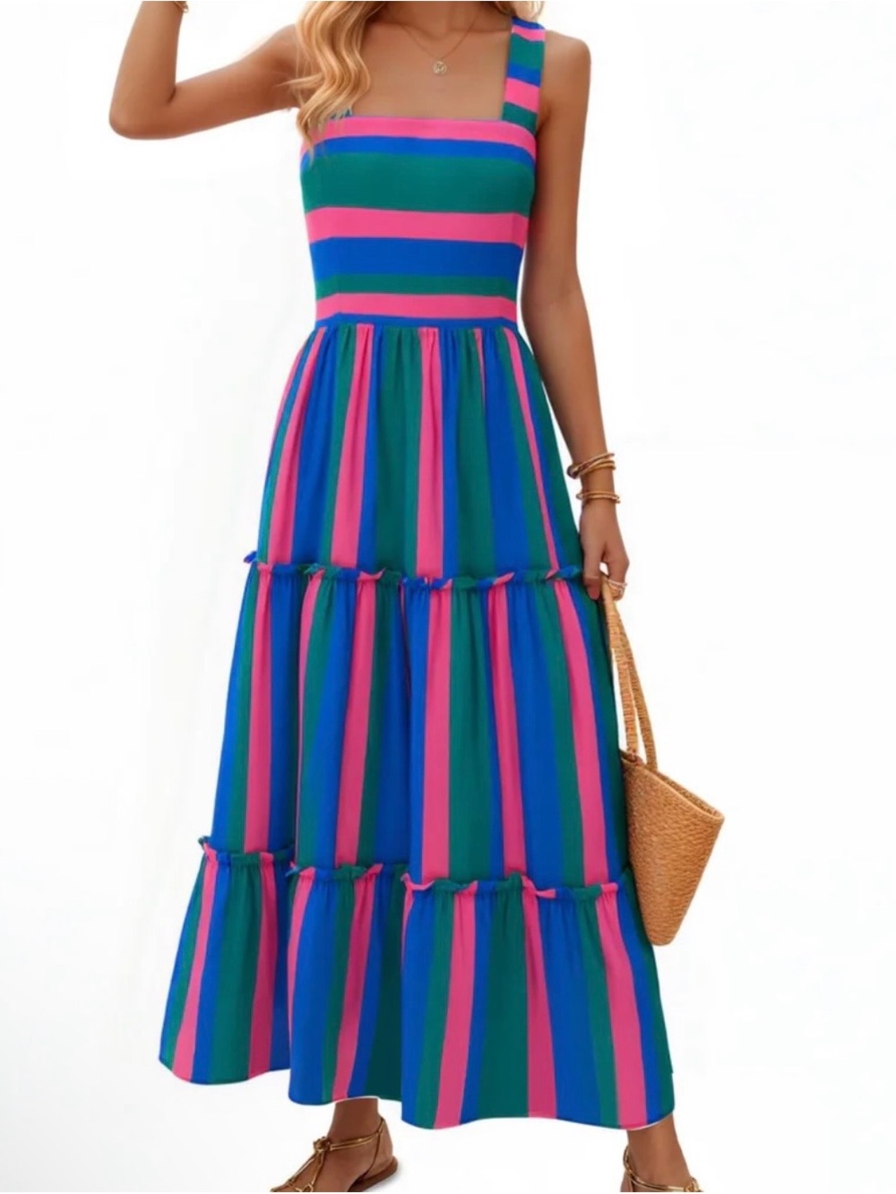 Yousify Square-Neck Maxi Dress - XXL